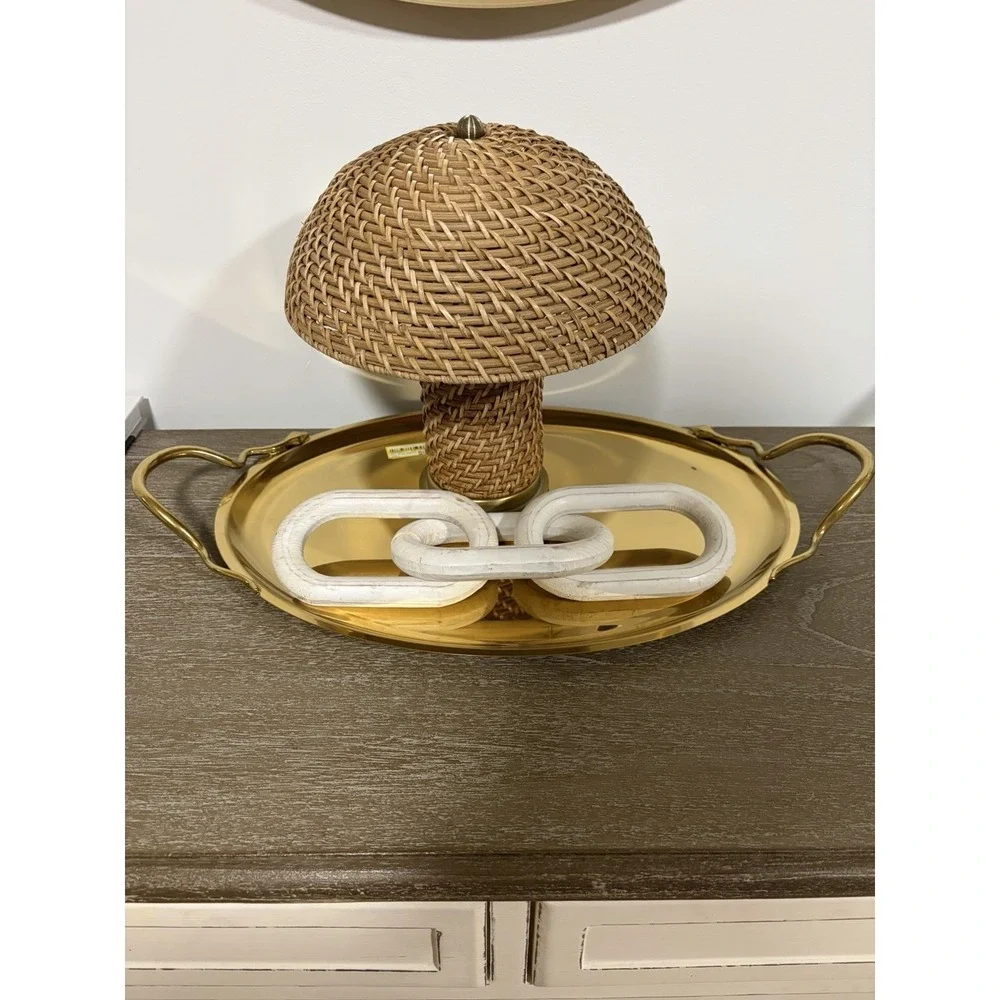 NWT THRESHOLD Oval Gold Metal Cocktail Barware 16